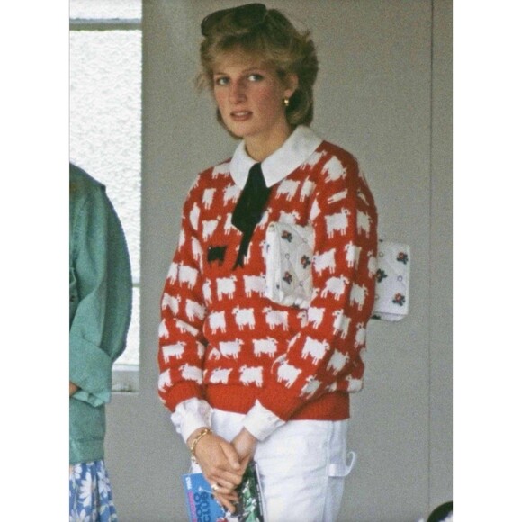 Warm & Wonderful x Rowing Blazers Princess Diana Black Sheep Wool Sweater Size S - Picture 3 of 16